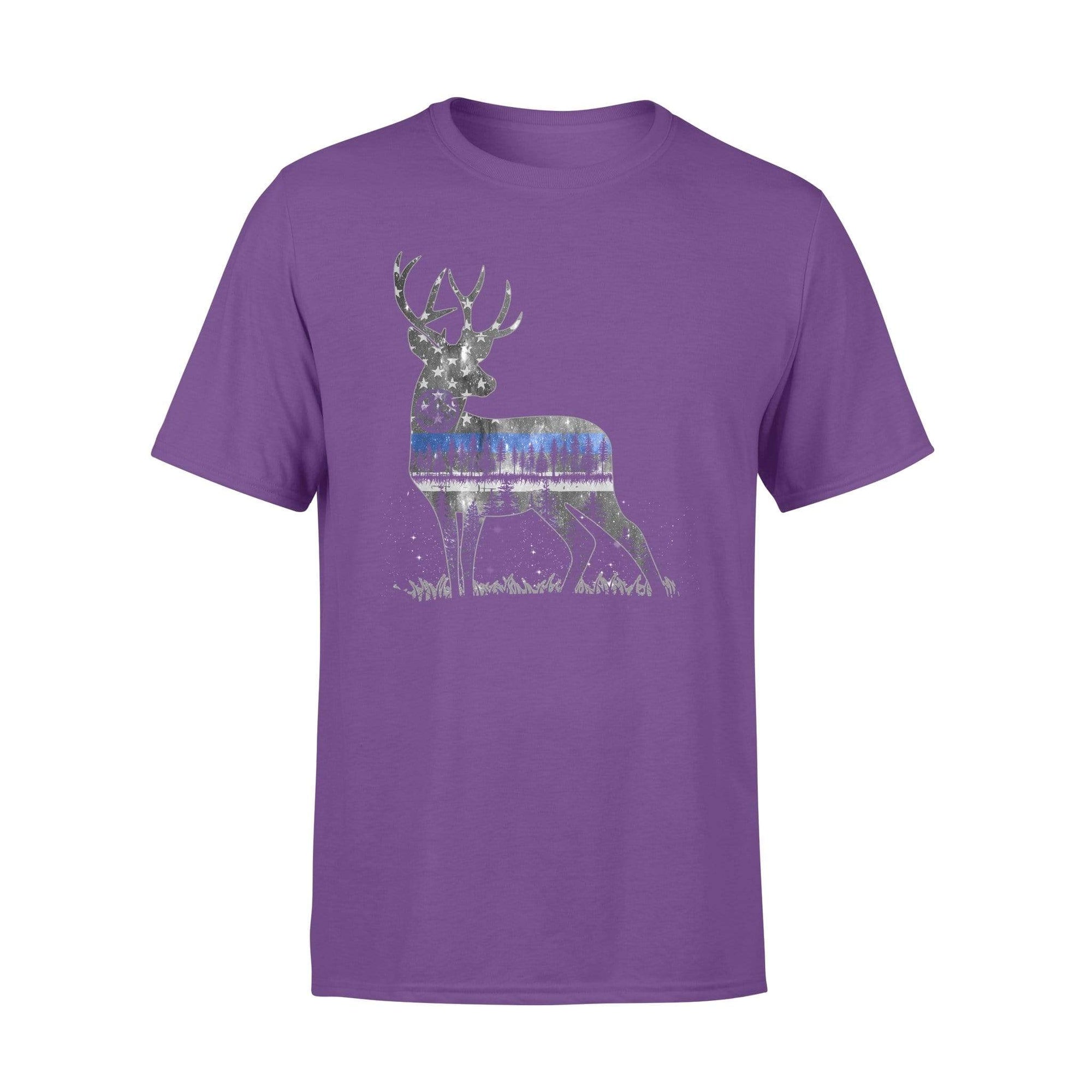 Thin Blue Line Night Sky Deer Shirt