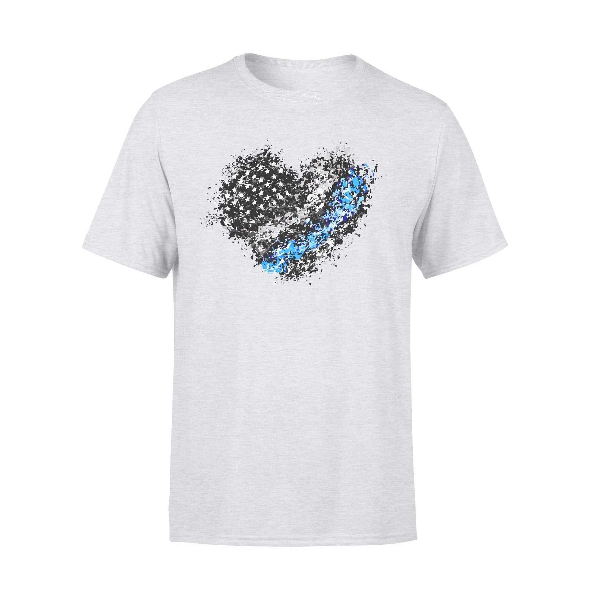 Water Splash Thin Blue Line Heart Shirt