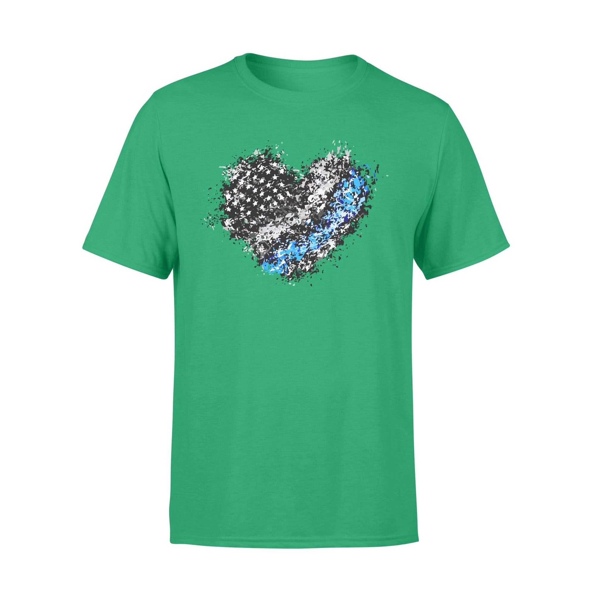 Water Splash Thin Blue Line Heart Shirt