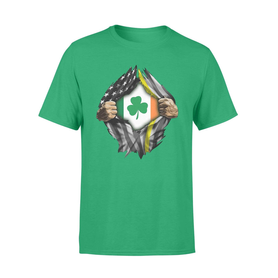 TGL - St Patrick Day Tearing Thin Gold Line Flag Dispatcher Irish Flag Inside Shirt