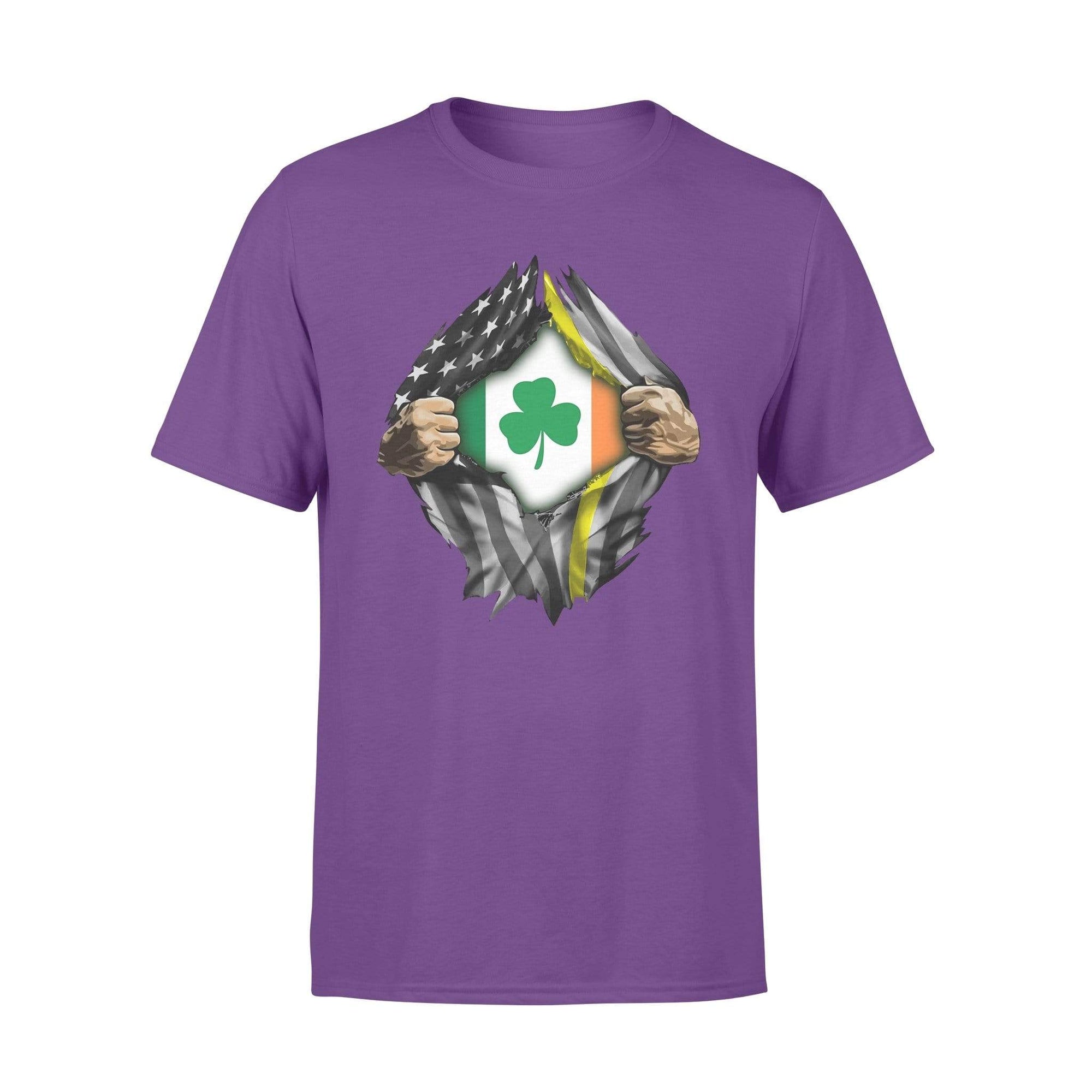 TGL - St Patrick Day Tearing Thin Gold Line Flag Dispatcher Irish Flag Inside Shirt