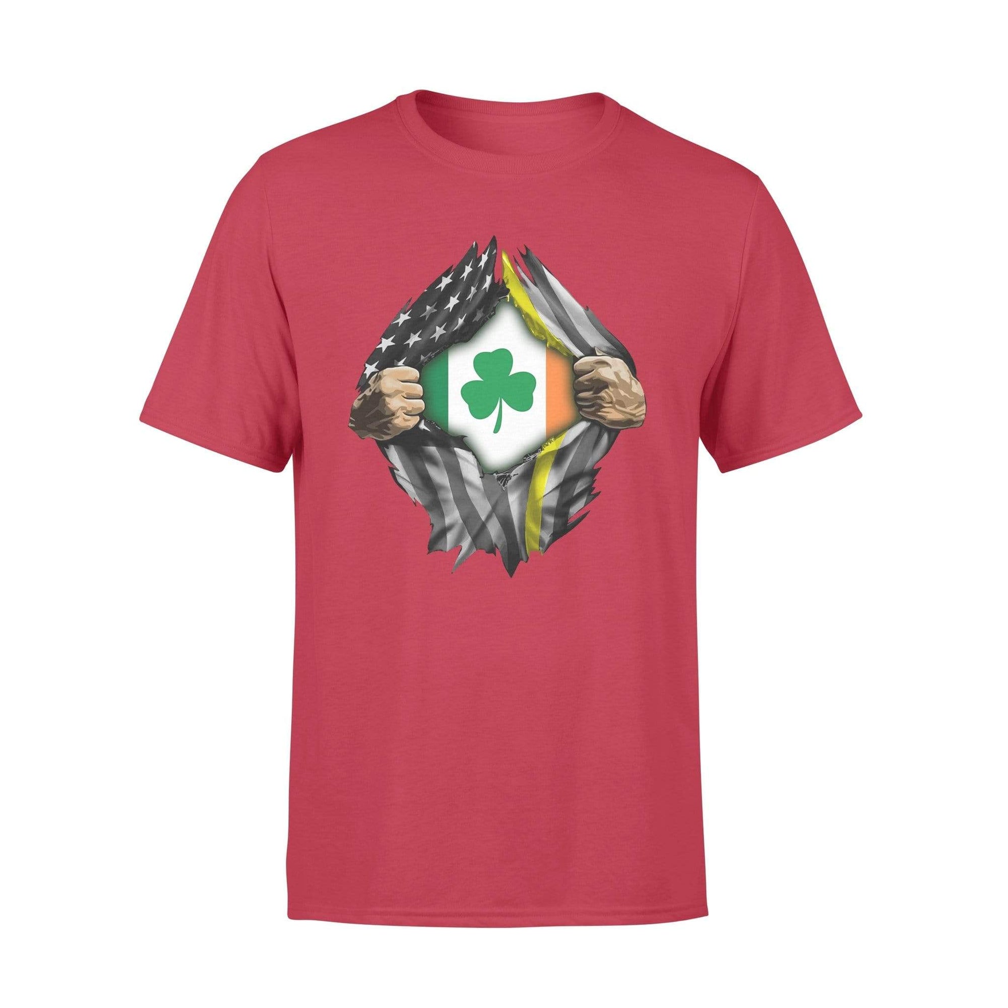 TGL - St Patrick Day Tearing Thin Gold Line Flag Dispatcher Irish Flag Inside Shirt