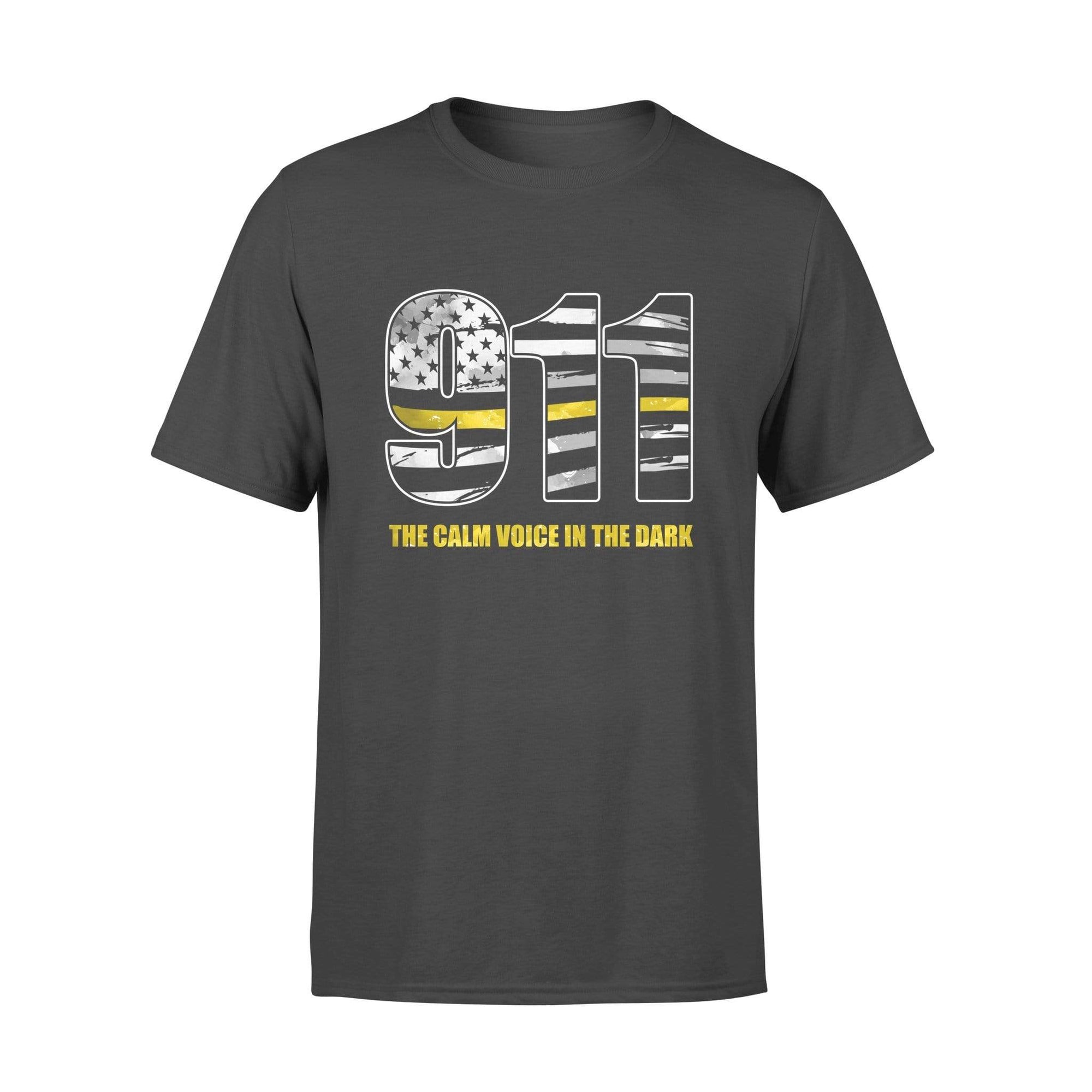 The Calm Voice In The Dark Thin Gold Line Personalized Dispatcher 911 Shirt