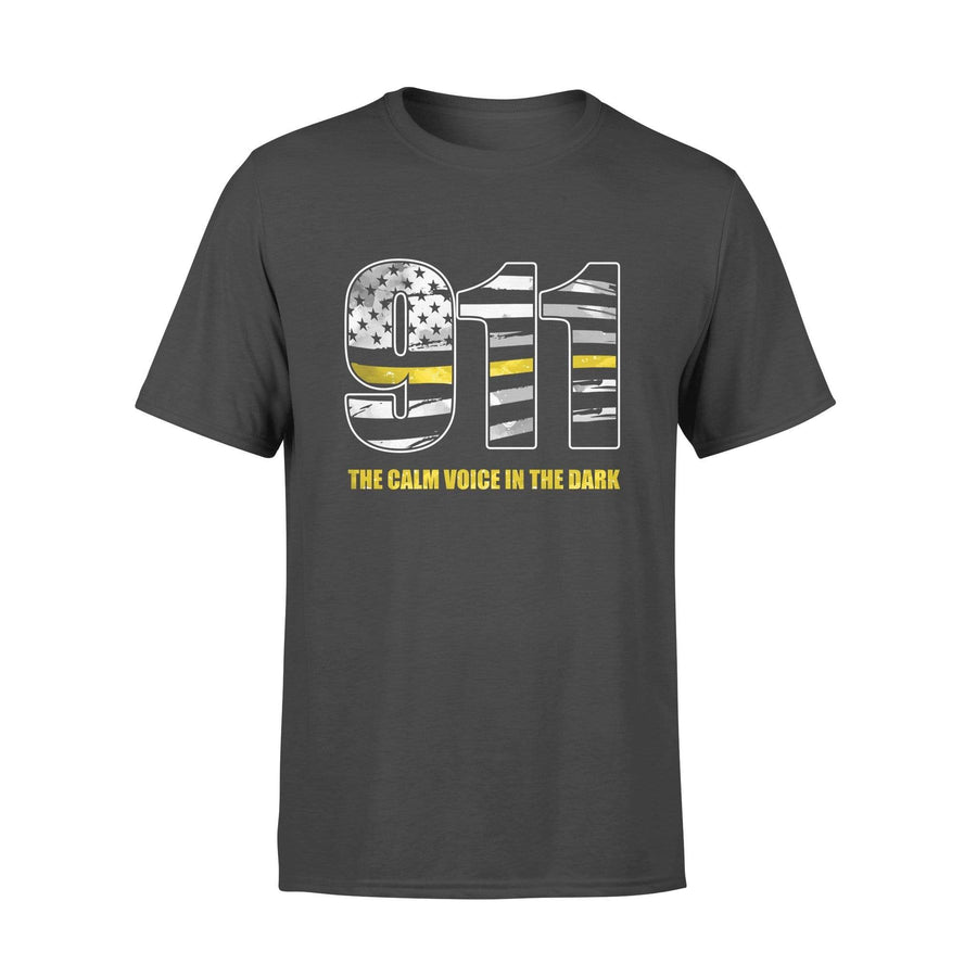 The Calm Voice In The Dark Thin Gold Line Personalized Dispatcher 911 Shirt