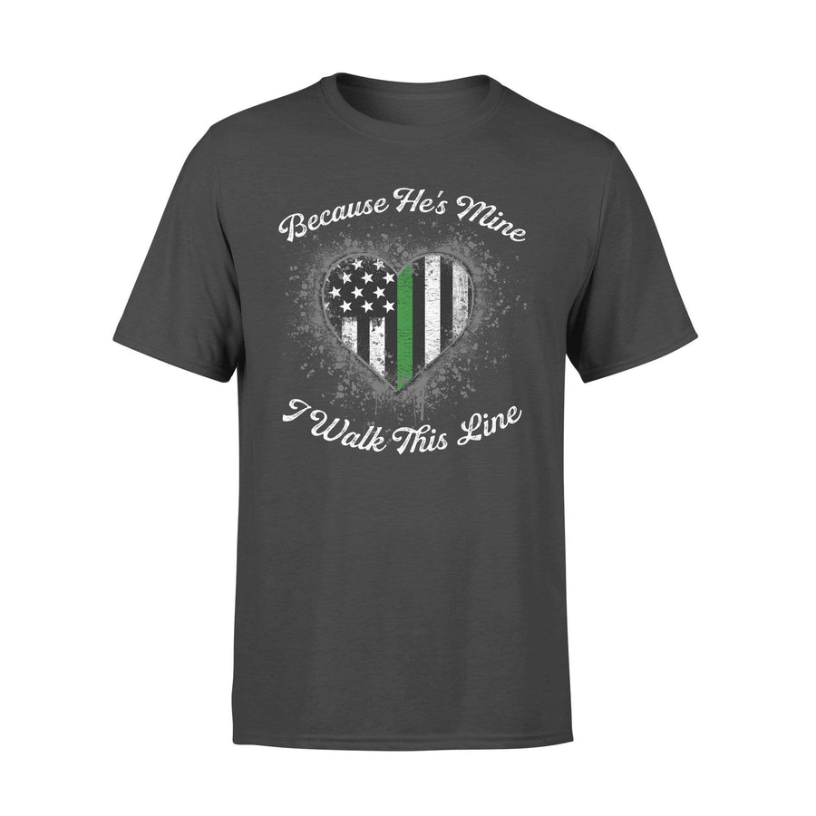 Thin Green Line - Because He Is Mine Color Drop Heart Shirt