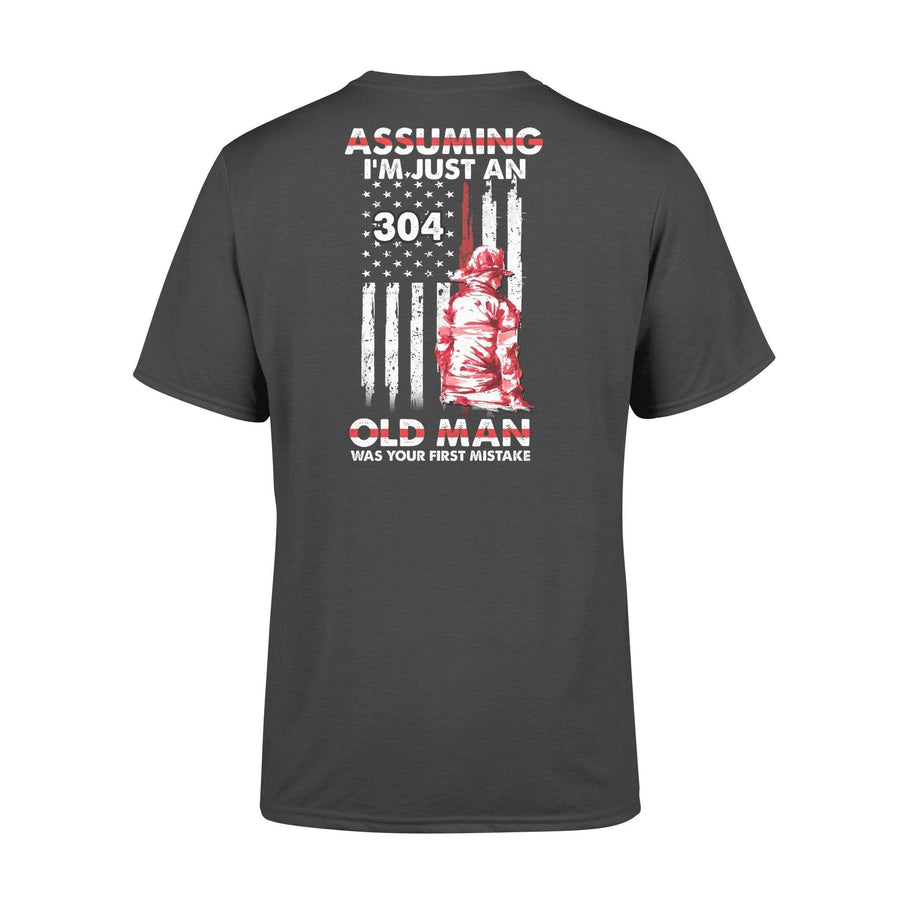 Thin Red Line - Assuming I Am Just An Old Man Firefighter Personalized T-shirt
