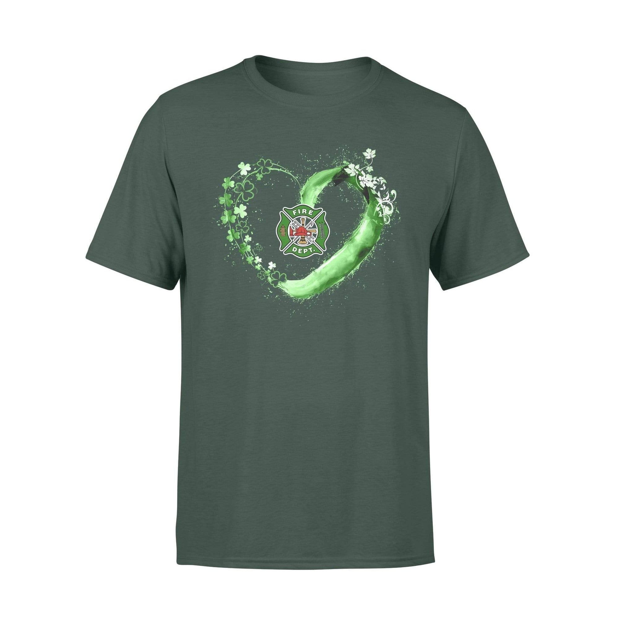 TRL - St Patrick Day Firefighter Beautiful Heart Shamrock Shirt