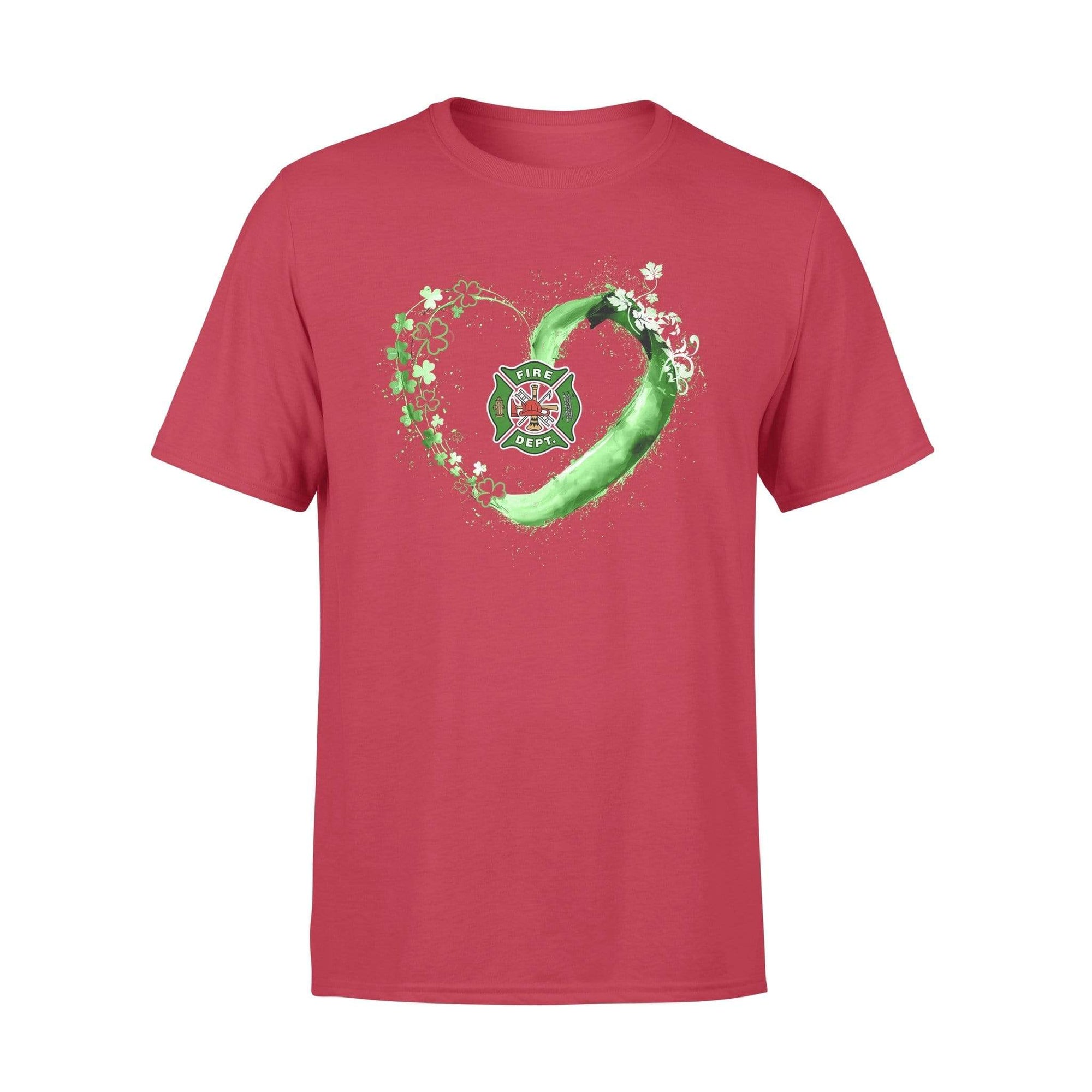 TRL - St Patrick Day Firefighter Beautiful Heart Shamrock Shirt