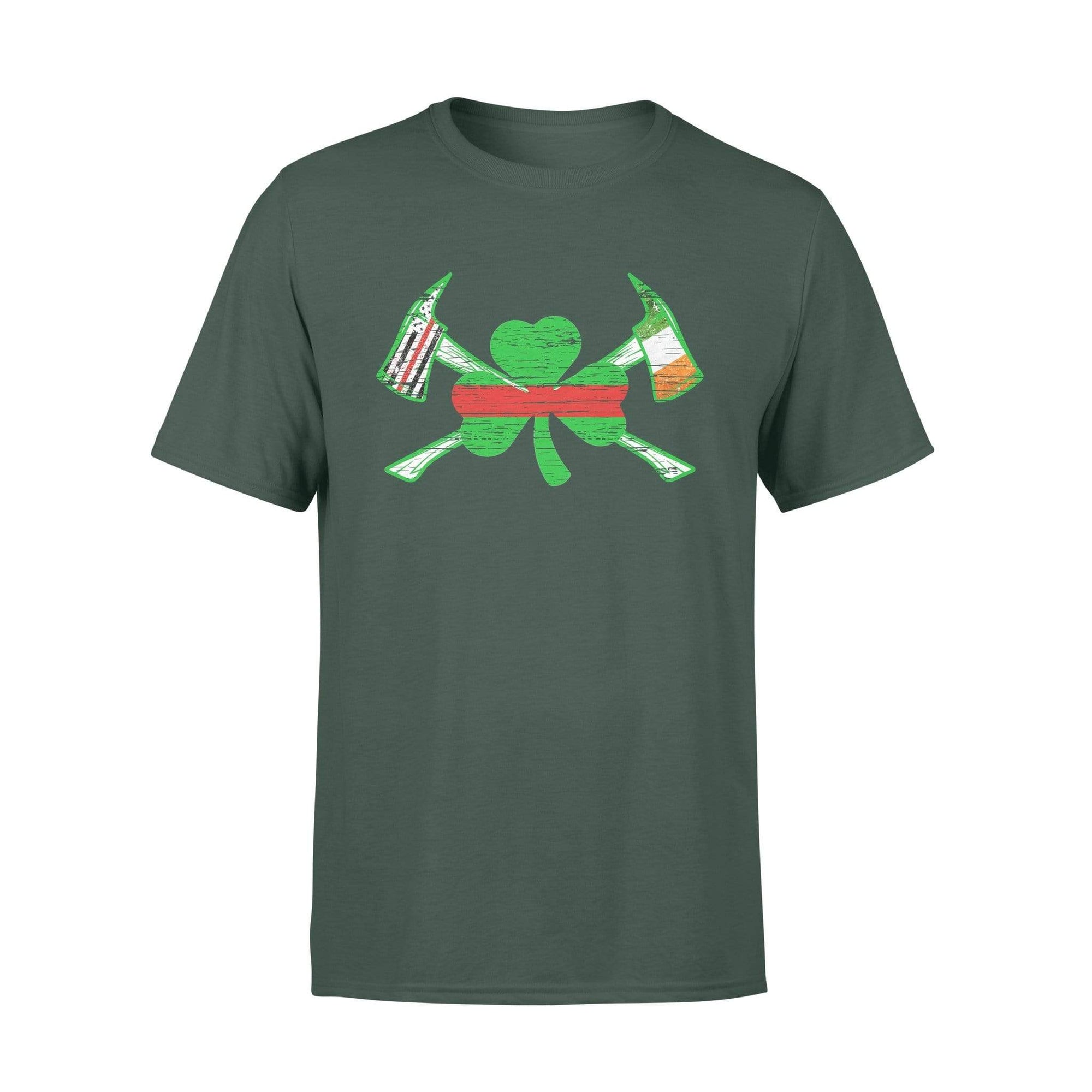 Thin Red Line - St Patrick Day Firefighter Thin Red Line Flag And Irish Flag Personalized T-shirt
