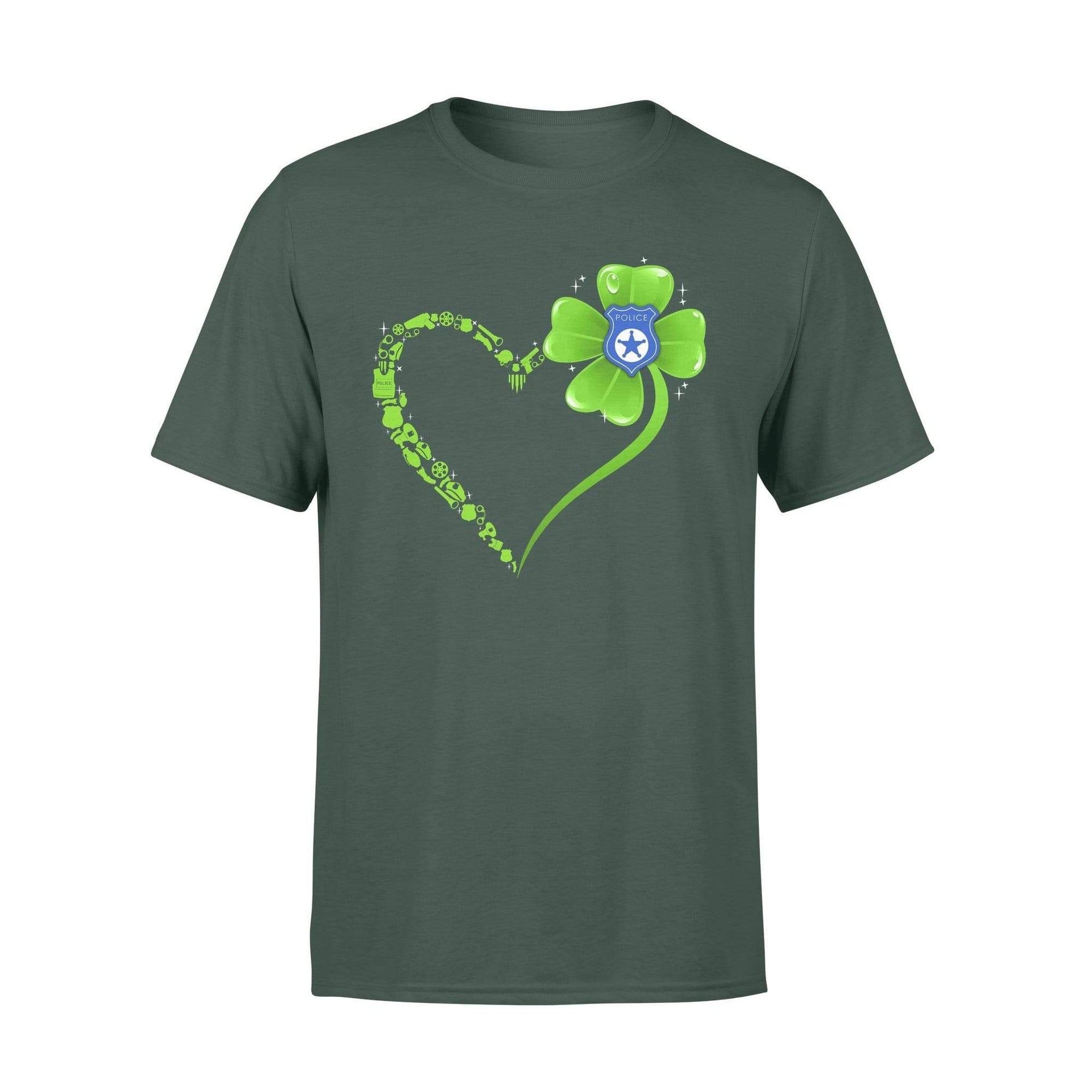 TRL - St Patrick Day Police Things Shamrock Heart Shirt
