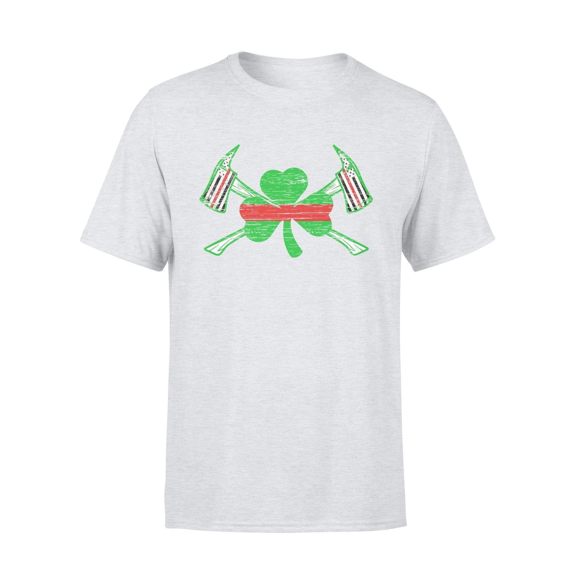 TRL - St Patrick Day Shamrock Firefighter Axe Flag Shirt