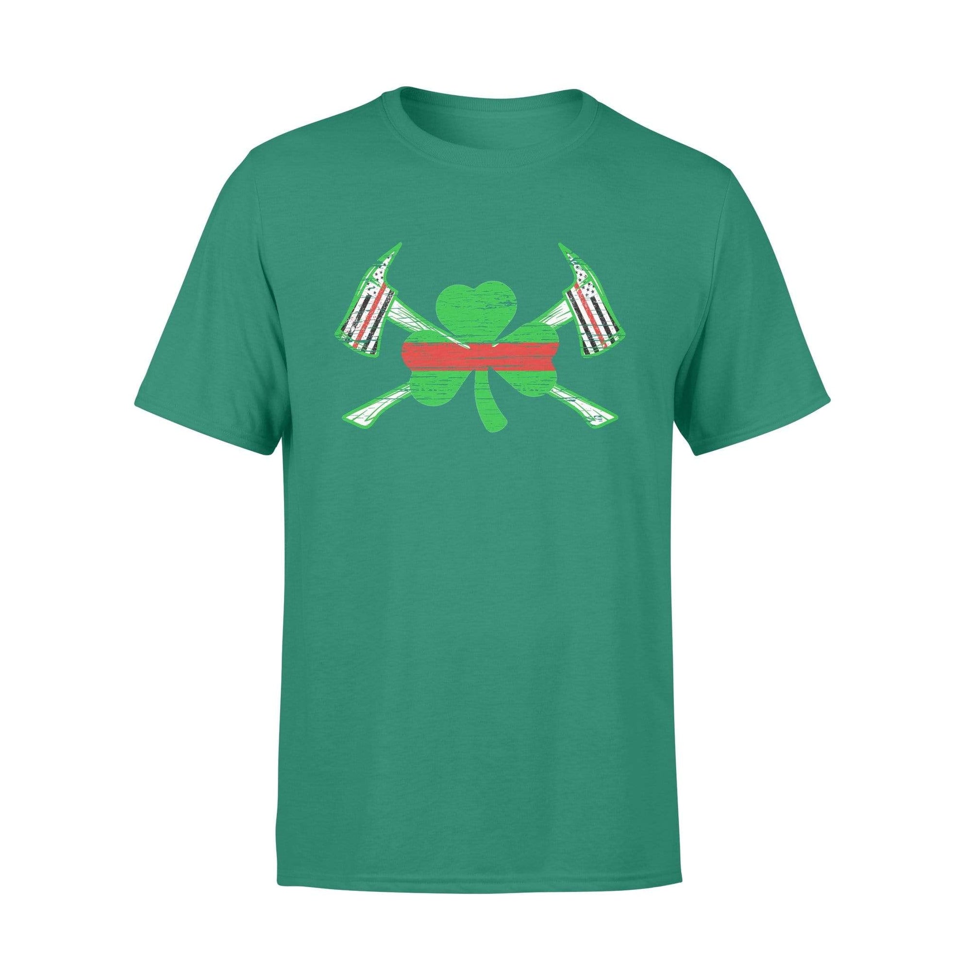 TRL - St Patrick Day Shamrock Firefighter Axe Flag Shirt