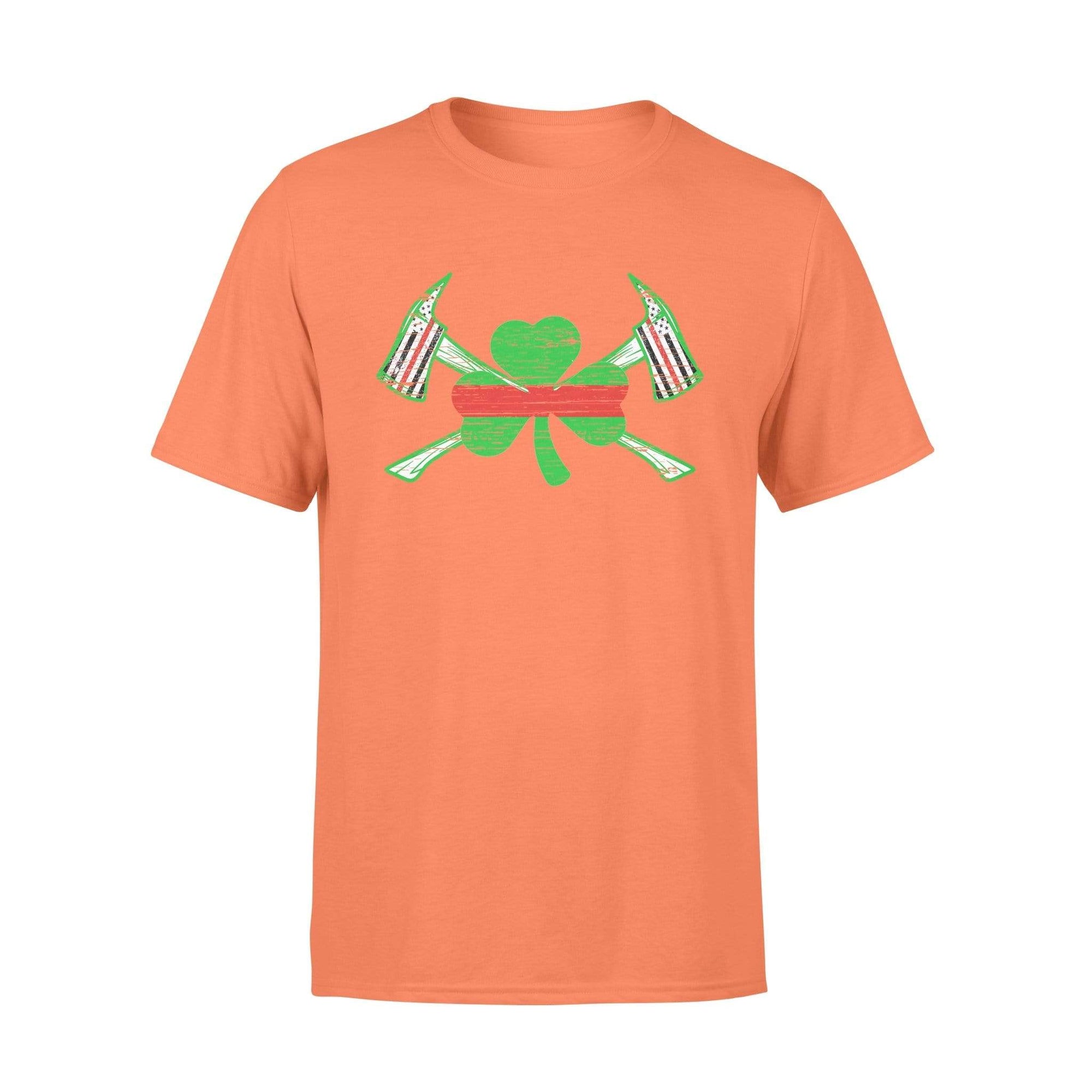 TRL - St Patrick Day Shamrock Firefighter Axe Flag Shirt