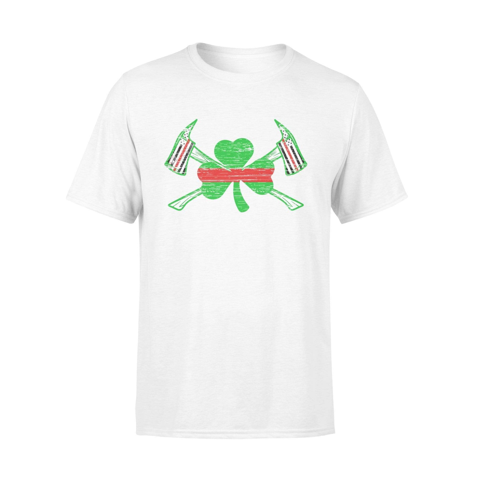 TRL - St Patrick Day Shamrock Firefighter Axe Flag Shirt