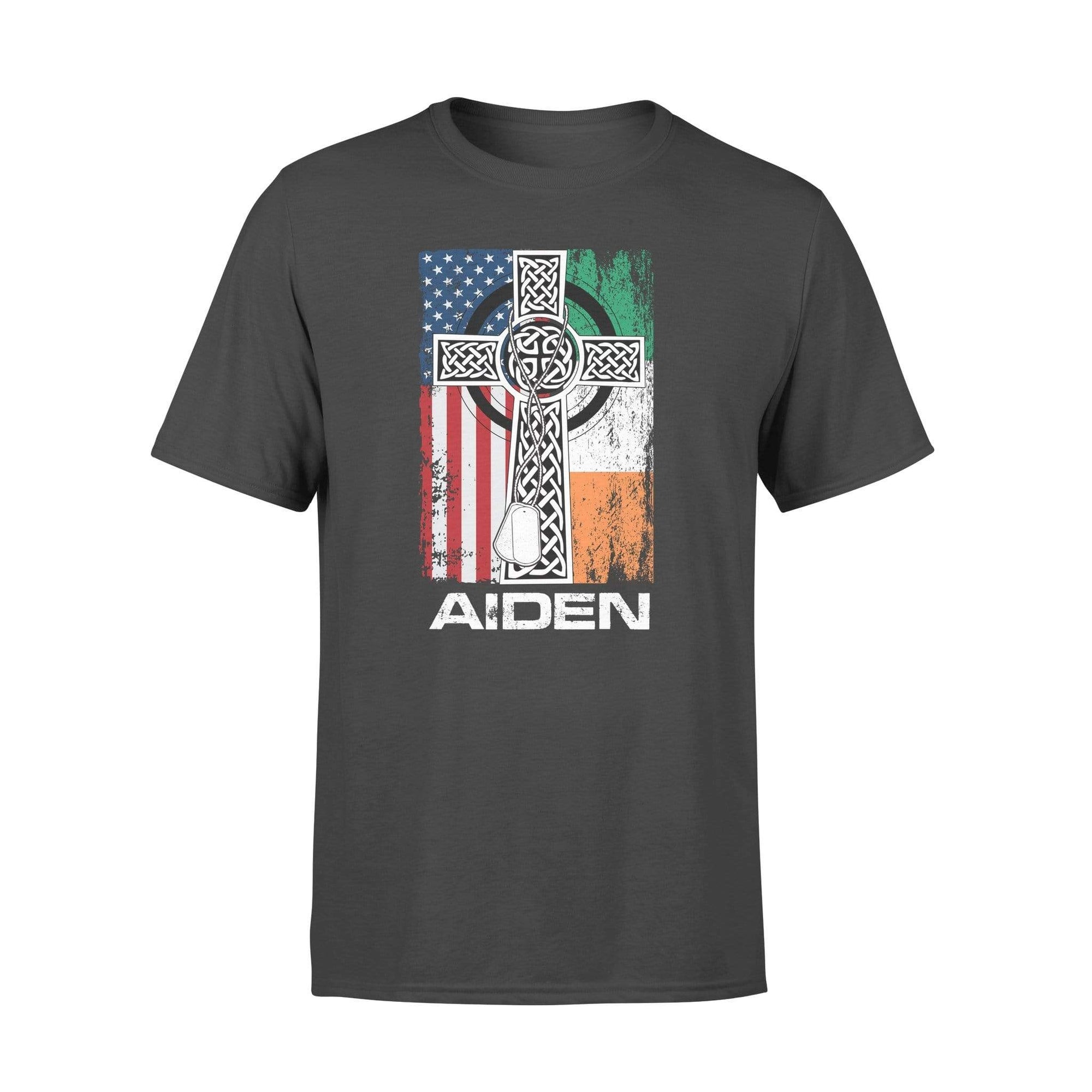 St Patrick Day American Irish Flag Cross Veteran Shirt