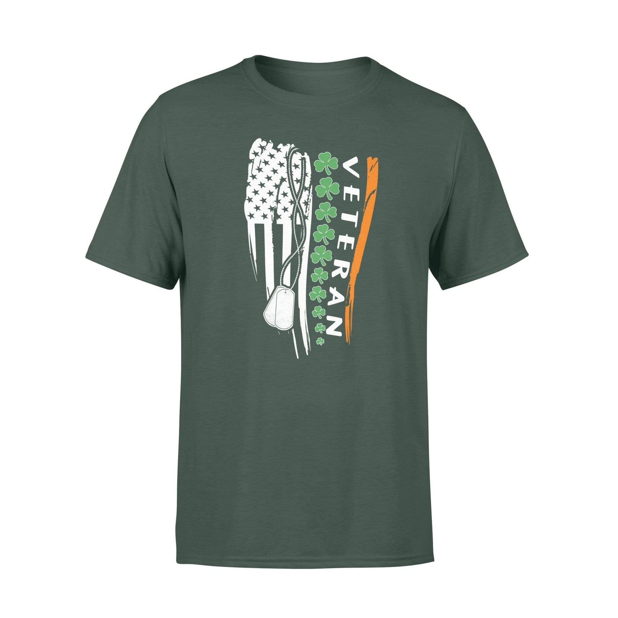 St Patrick Day Distressed Shamrock FlagVeteran Shirt