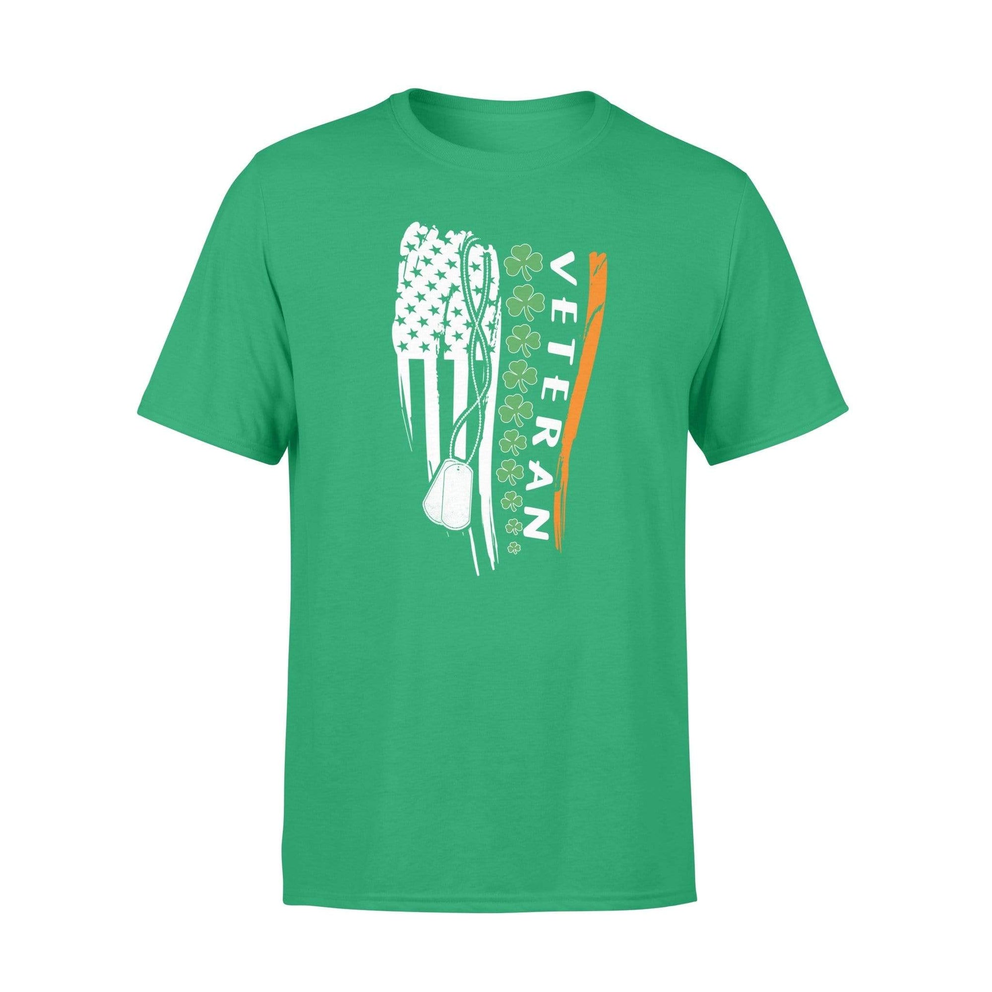 St Patrick Day Distressed Shamrock FlagVeteran Shirt