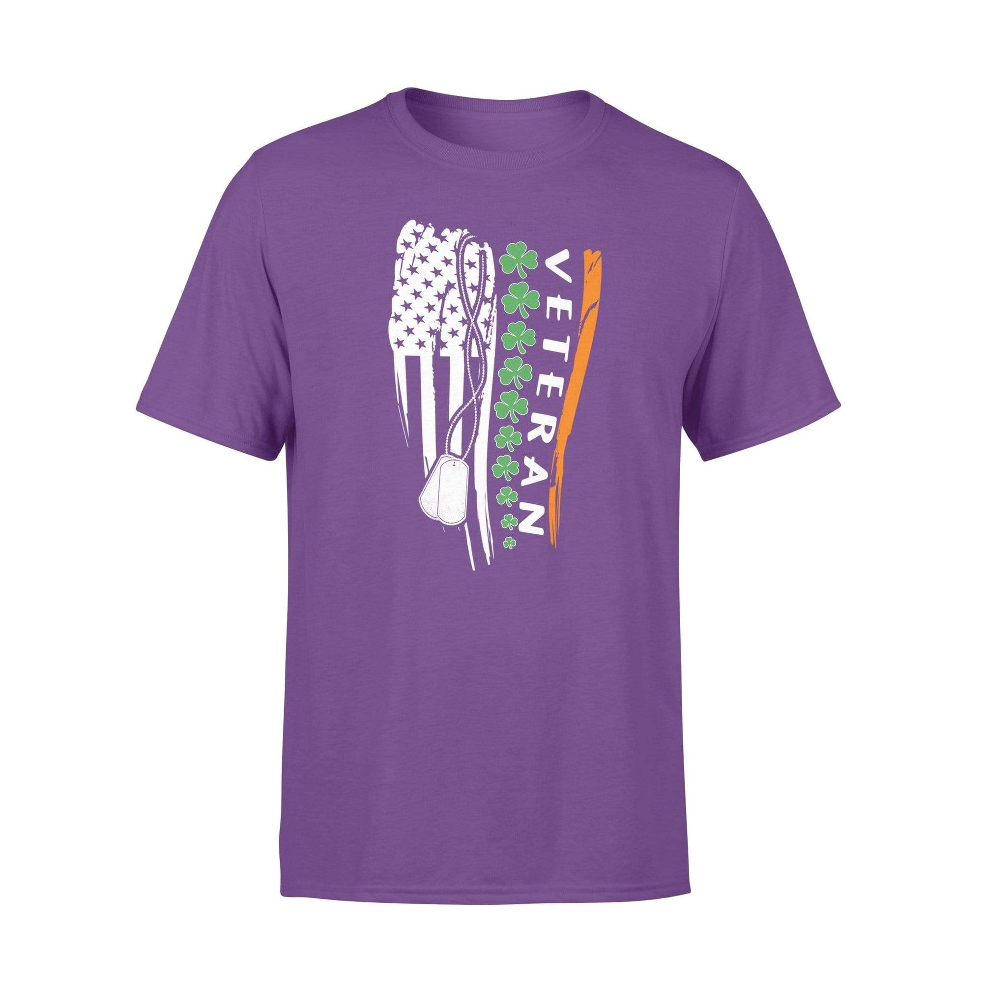 St Patrick Day Distressed Shamrock FlagVeteran Shirt