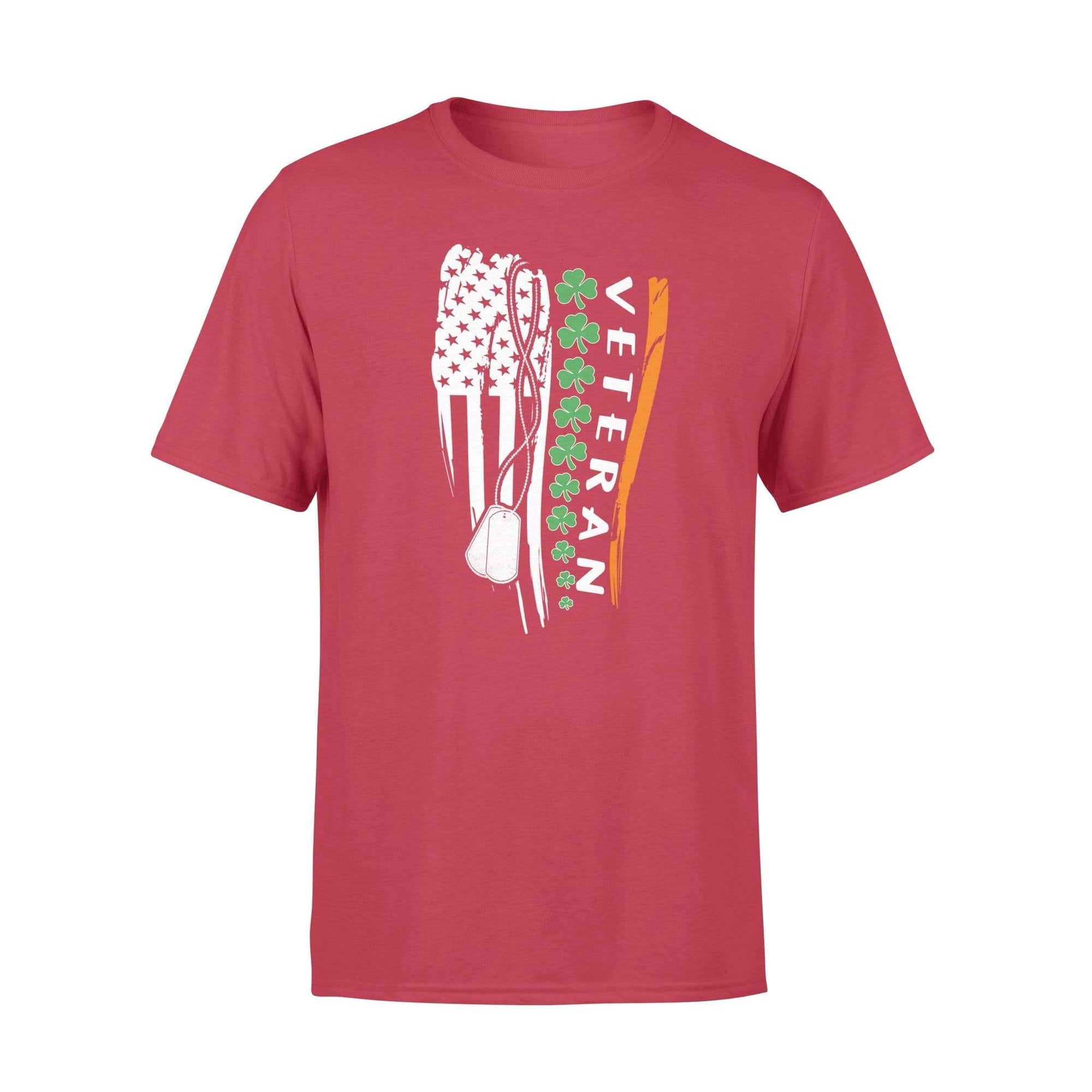 St Patrick Day Distressed Shamrock FlagVeteran Shirt