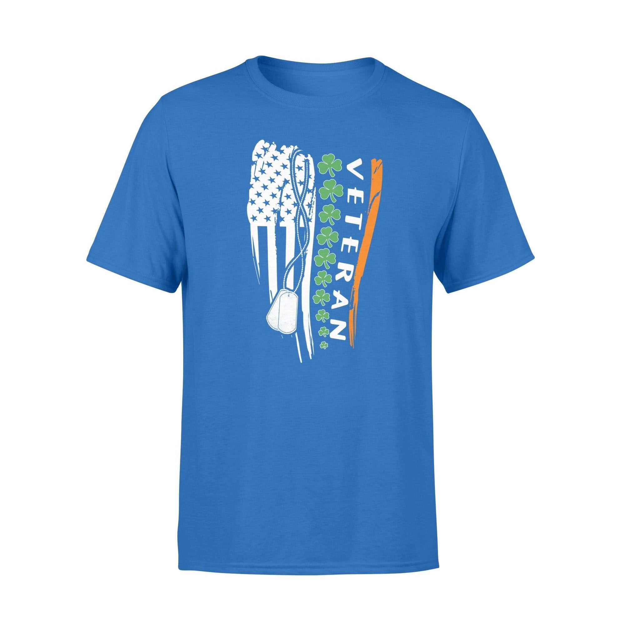 St Patrick Day Distressed Shamrock FlagVeteran Shirt