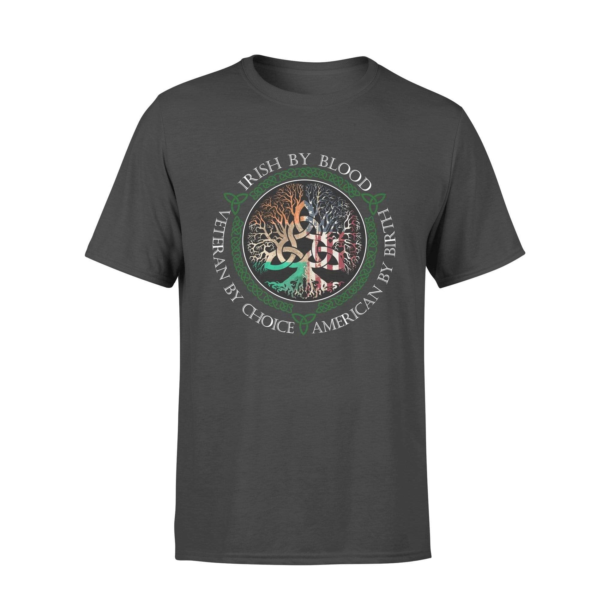St Patrick Day Irish By Blood Veteran By Choice Celtic Tree Veteran Shirt