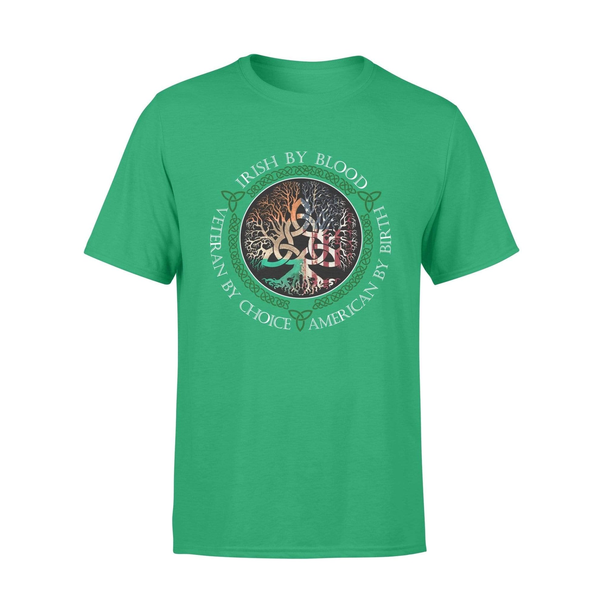 St Patrick Day Irish By Blood Veteran By Choice Celtic Tree Veteran Shirt