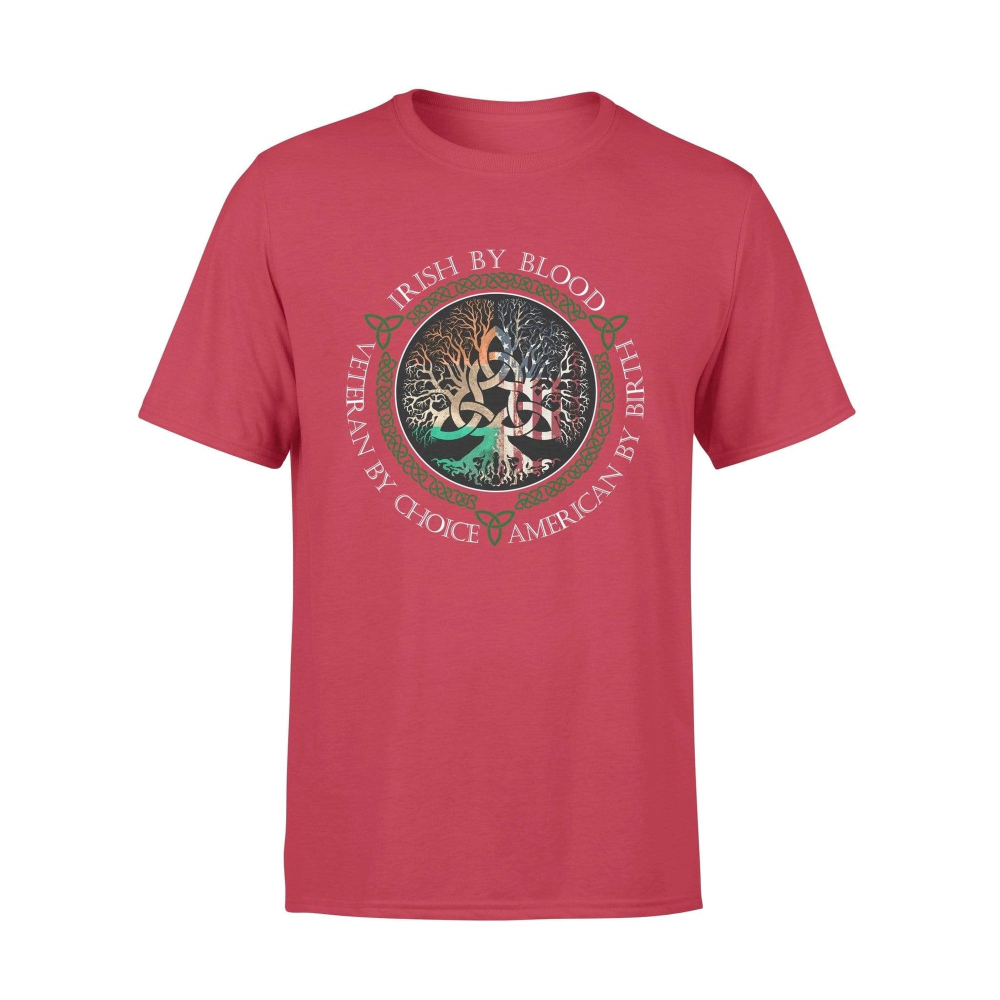 St Patrick Day Irish By Blood Veteran By Choice Celtic Tree Veteran Shirt