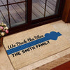 Doormat 16x24 We Back The Blue Thin Blue Line Personalized Doormat