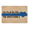 Doormat We Back The Blue Thin Blue Line Personalized Doormat