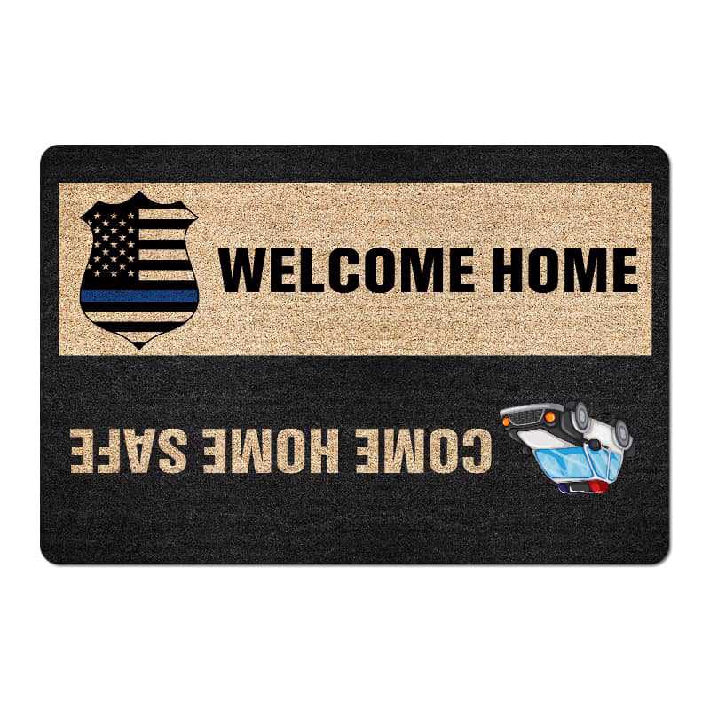 Doormat Welcome Home Come Home Safe Police Personalized Doormat