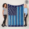 Fleece Blanket 60" x 80" - BEST SELLER Blue Stripe Police Badge Fleece Blanket