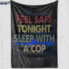 Fleece Blanket 30" x 40" Feel Safe Sleep With A Cop - Vintage Style - Fleece Blanket - Police