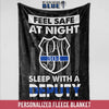 Fleece Blanket 30" x 40" Feel Safe Sleep With A Deputy - Monogram Letters - Fleece Blanket