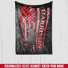 Fleece Blanket 30" x 40" Firefighter Name - Distressed Flag - Personalized Fleece Blanket