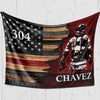 Half Flag Firefighter Bunker Gear Unit Number Personalized Fleece Blanket