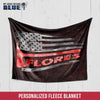 Fleece Blanket 30" x 40" Personalized Fleece Blanket - Distressed Flag Axe