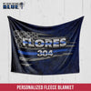 Fleece Blanket 30" x 40" Personalized Fleece Blanket - Distressed Flag Badge Number