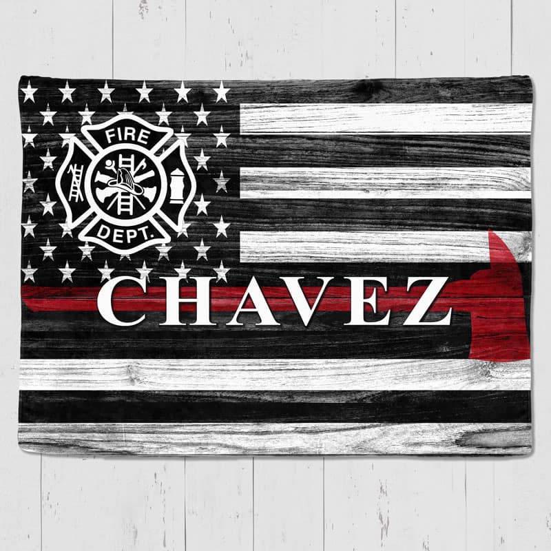Fleece Blanket 30" x 40" Personalized Fleece Blanket - Firefighter Axe