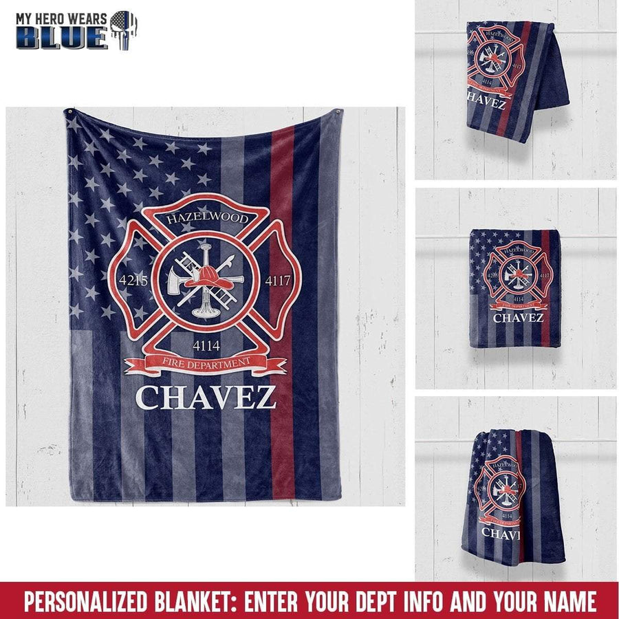 Fleece Blanket Personalized Fleece Blanket - Firefighter Logo