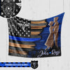 Fleece Blanket 60" x 80" - BEST SELLER Personalized Fleece Blanket - Half Flag - Police x Nurse Couple