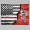 Fleece Blanket Personalized Fleece Blanket - Half Thin Red Line Flag