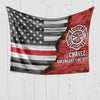 Half Thin Red Line Flag Personalized Fleece Blanket