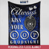 Fleece Blanket 30" x 40" Personalized Fleece Blanket - Kiss Goodnight - Cop