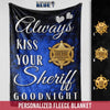 Fleece Blanket 30" x 40" Personalized Fleece Blanket - Kiss Goodnight - Sheriff