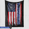 Fleece Blanket 60" x 80" - BEST SELLER Personalized Fleece Blanket - Nation Flag Patterned Name - Police