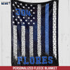 Fleece Blanket 30" x 40" Personalized Fleece Blanket - Patterned Thin Blue Line Flag