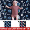 Fleece Blanket 30" x 40" Personalized Fleece Blanket - Police Badge Baby Name