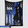 Fleece Blanket 60" x 80" - BEST SELLER Personalized Fleece Blanket - Police x Nurse Couple - Thin Blue Line Flag