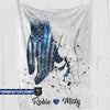 Personalized Fleece Blanket - Thin Blue Line - Always By Your Side