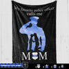 Fleece Blanket 60" x 80" - BEST SELLER Personalized Fleece Blanket - TBL - My Favorite Police Officer Calls Me Mom - Sky